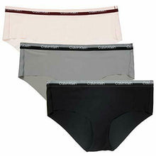 Load image into Gallery viewer, Calvin Klein Womens 3 Pack Hipster Underwear (Light Pink/Gray/Black)
