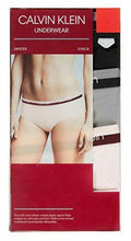 Load image into Gallery viewer, Calvin Klein Womens 3 Pack Hipster Underwear (Light Pink/Gray/Black)
