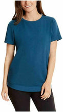 Load image into Gallery viewer, Danskin Women&#39;s Tulip Hem Tunic Short Sleeve Shirt Deep Teal Large
